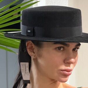 Saint Laurent Black Wide-Brim Hat